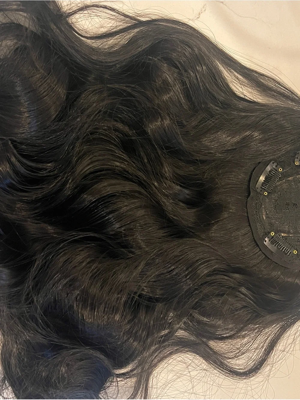Long Wavy Black/brown Women's new synthetic hair topper